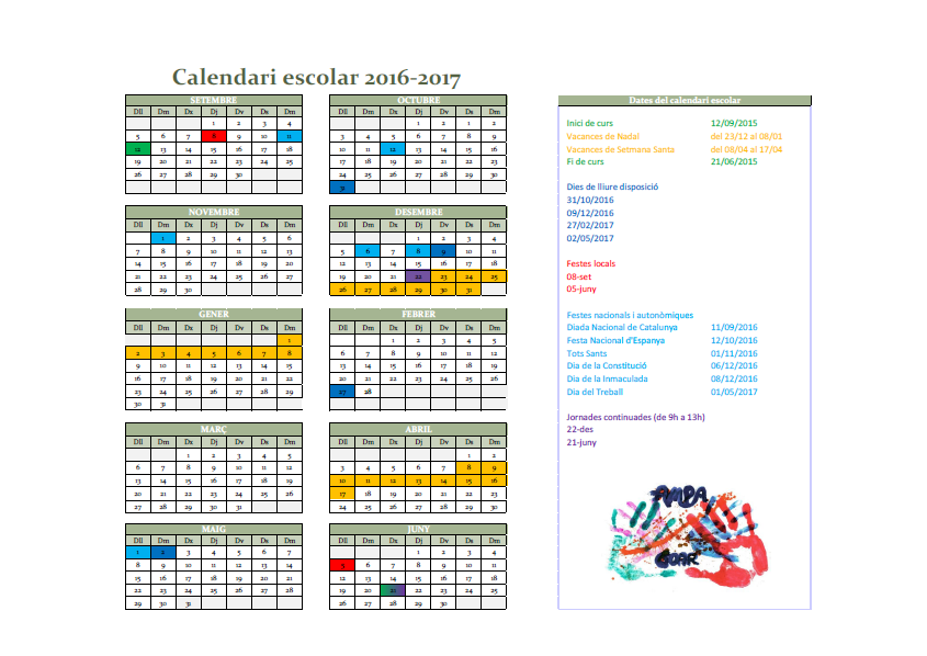 Calendari escolar 2016-2017